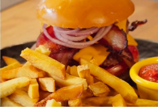 Classic Burger with  Breadfruit Fries